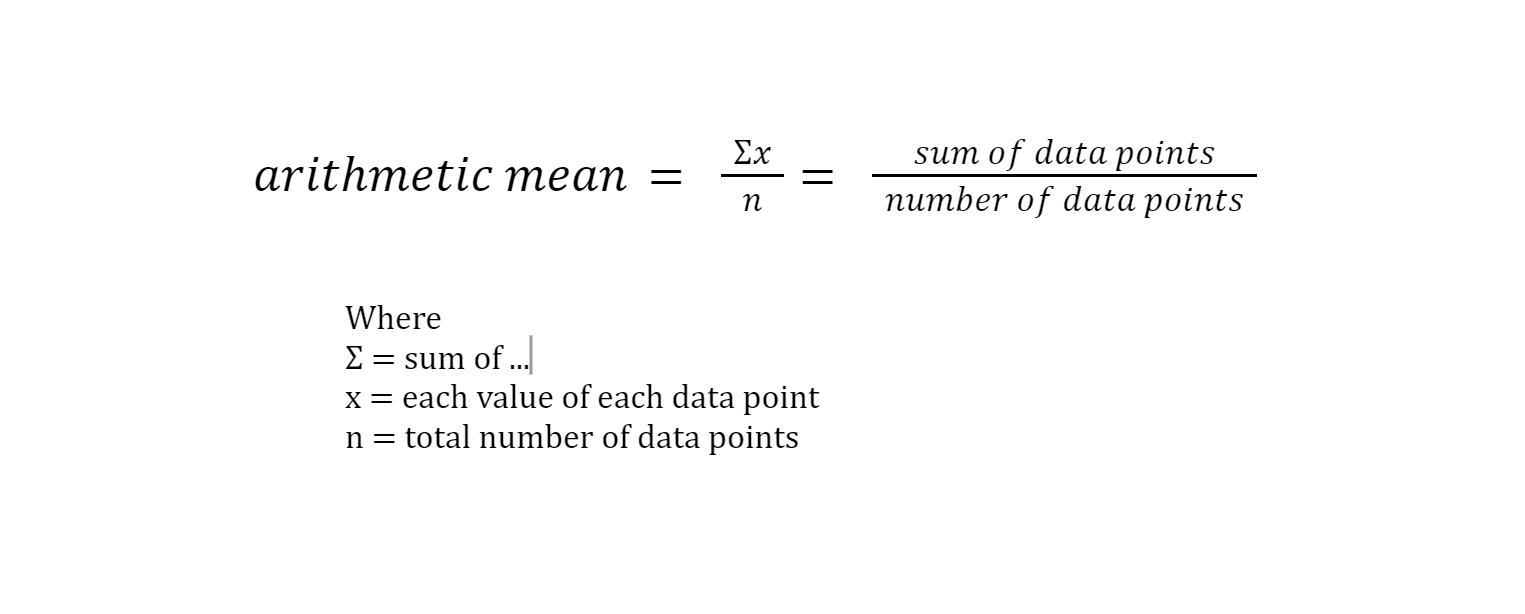 Arithmetic mean formula