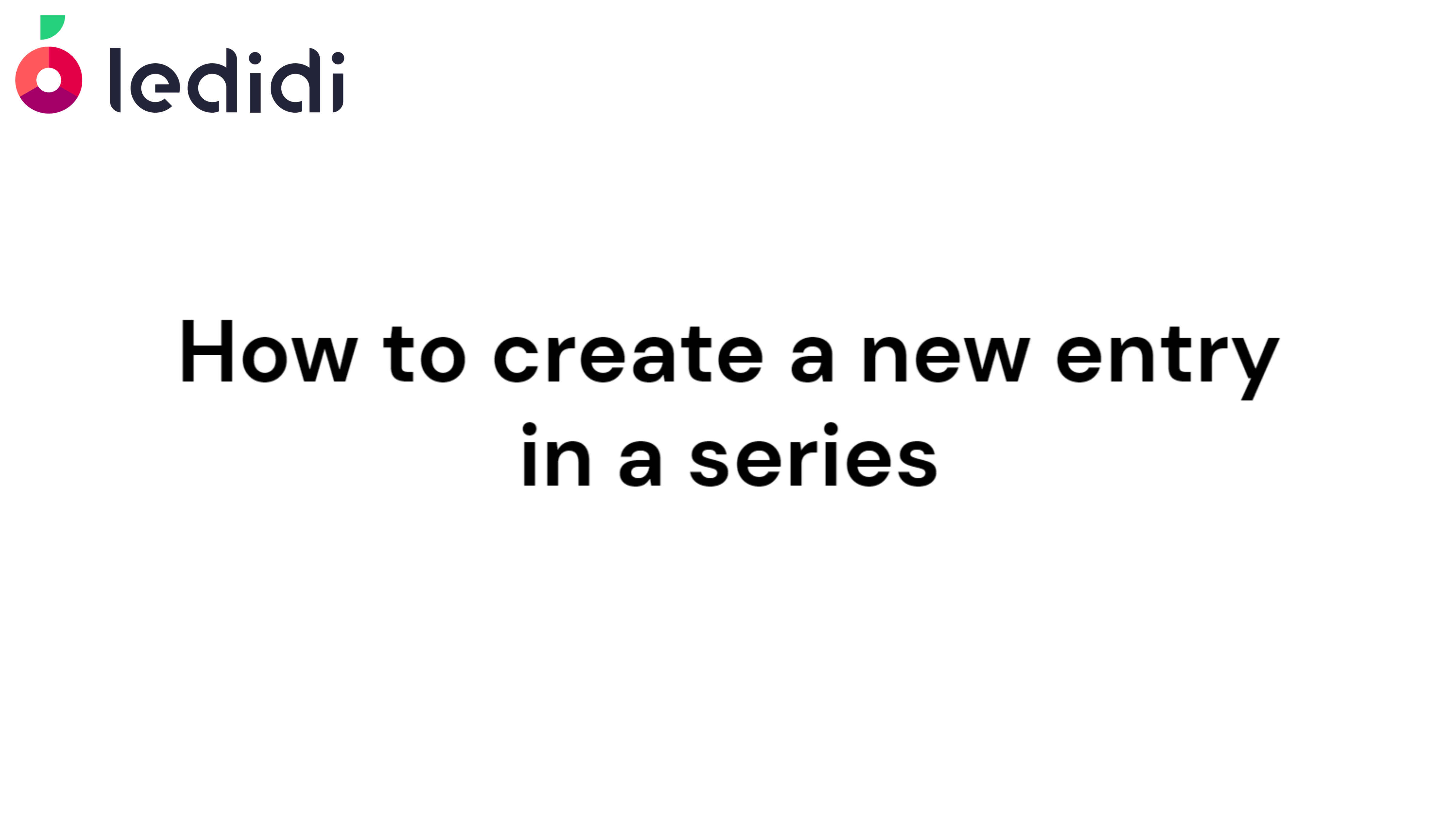 How to create a new entry in a series